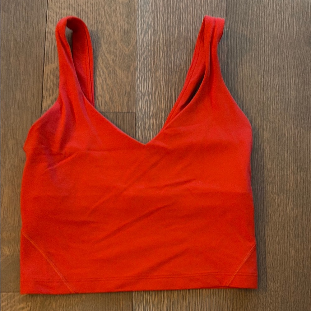 Vibrant Red lulu lemon Crop Tank